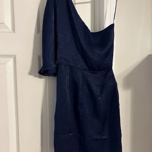 Blue silk dress